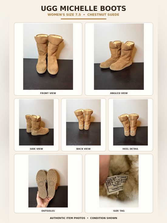 UGG Shoes - UGG Chestnut Suede Mid-Calf Shearling Boots